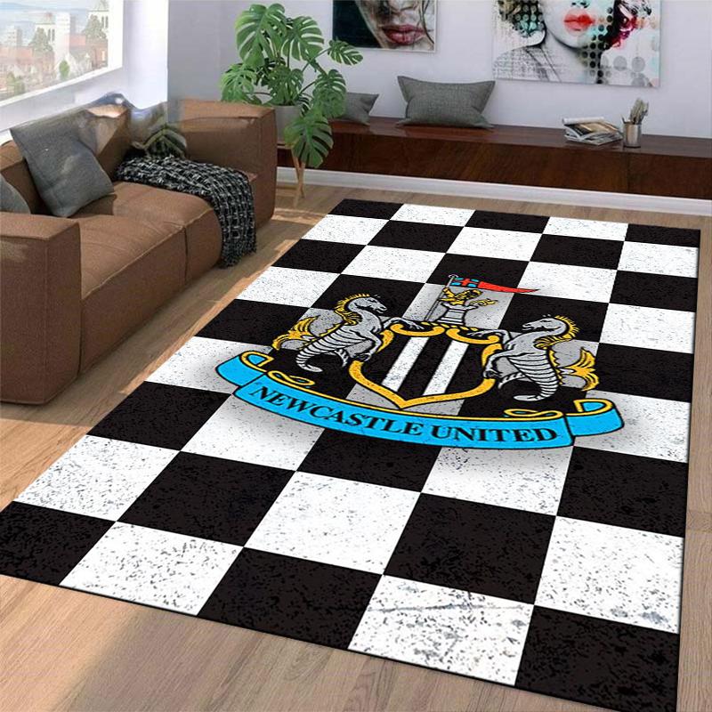 "Black White Checkered Carpet with Newcastle United Crest Design" Suitable for use as an anti-slip for living room bedroom sofas