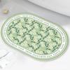 Oval Crystal Velvet Anti-Slip Mat for Living Room, Porch, and Bathroom