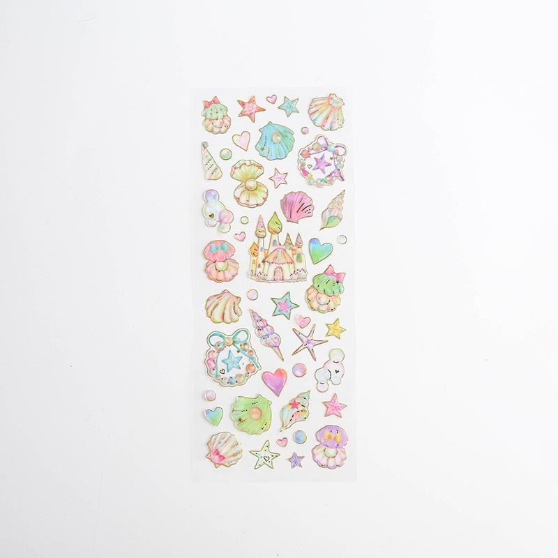 1 Pcs Cartoon Hot Stamping Transparent Stickers Escolar Student Diy Kawaii Scrapbooking Albums Decorative Stickers Stationery