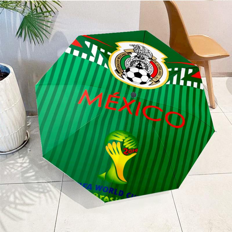 Mexico Football Team Emblem Printed Automatic Umbrella, 8-Frame for Travel, camping, Casual Umbrella, Essential Gift for  for family and friends