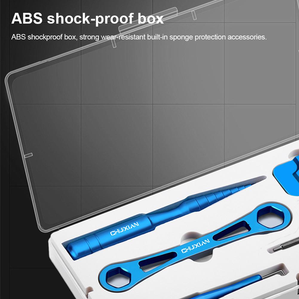 Lure Fishing Wheel Aluminum Alloy Disassembling Tool Fishing Wheel Maintenance Tool Including Disassembling Pin Wrench Trapezoidal Cone