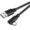 USB-C a USB-A 3.1(Gen2) Kabel ve tvaru L 3m (Přenos dat 10 Gbps) LpoieJun PD/QC 60W Ultra rychlé nabíjení Kabel USB A na USB C Kompatibilní s typem C sm