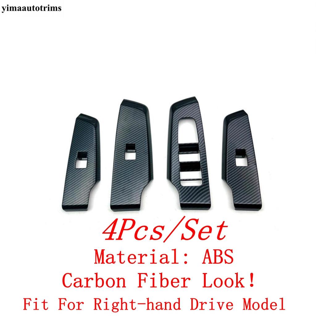 Car Door Armrest Window Lift Switch Panel Cover Trim For Mitsubishi Outlander  2024 2025 Carbon Fiber Interior Accessories