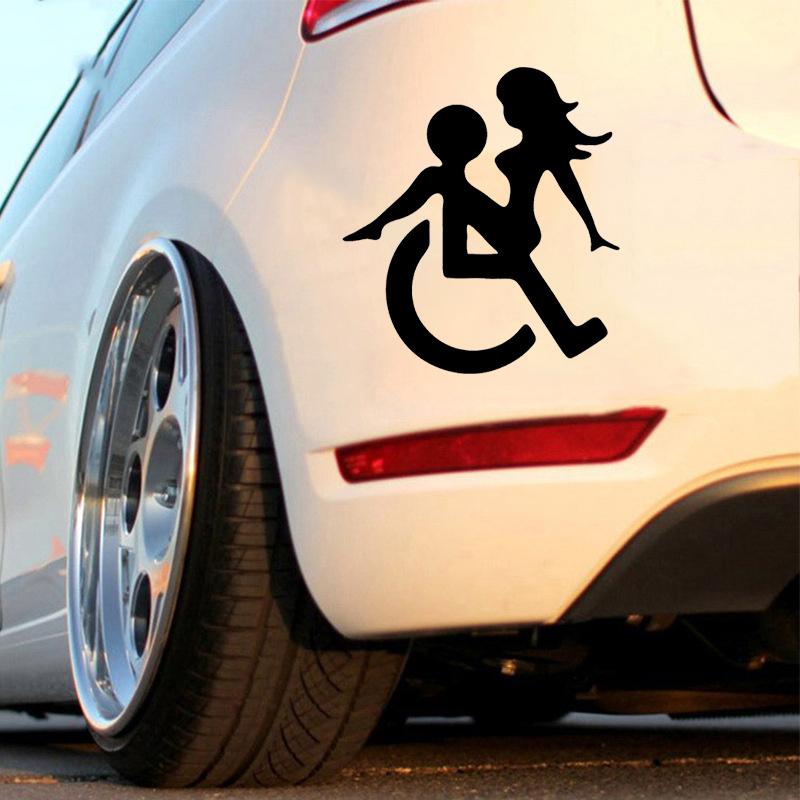 Persoană cu dizabilități Scaun cu rotile Autocolant pentru bara de protecție de la mașină Decal din vinil Autocamion Accesorii pentru vehicule Cască de motocicletă Portbagaj Autocolante de rulotă