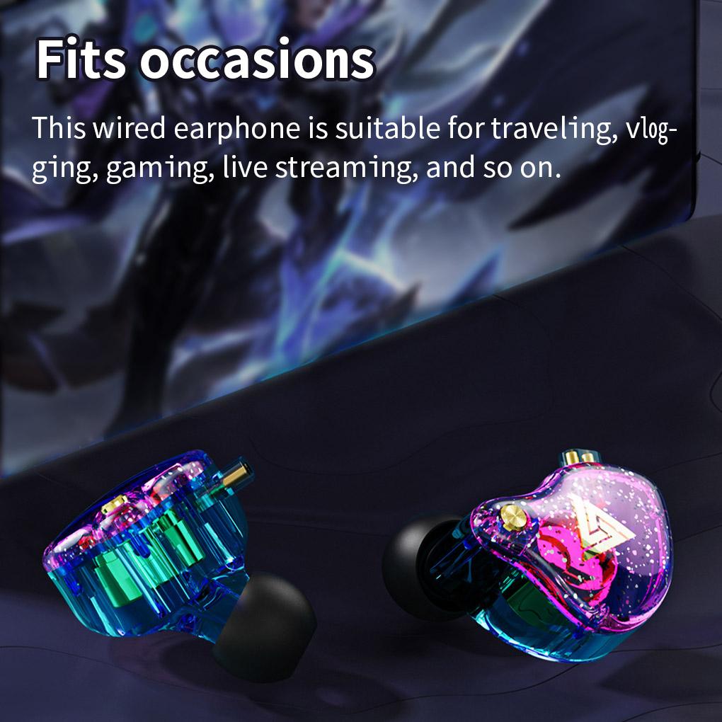 Wired Earphone In-ear Type Gaming Headphone Stereo Sound Headset with Detachable HiFi Stereo Sound Headset with Microphone