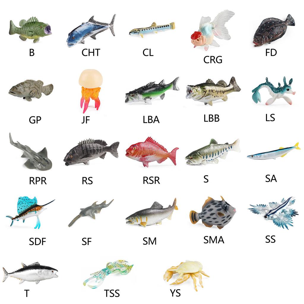 Mehrere Arten von Plastikfischmodell-Spielfiguren für die Landschaftsfischerei im Aquarium, Fischmodell, Landschaftsfischaquarium, Schreibtisch, Fischglas-Dekoration