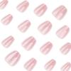 Short Trapezoidal Nail Art Nail Pieces Flash Naked Pink Cat's Eye Solid Color Wear Nail Fake Nails Press On Nails