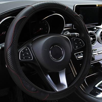 Potah na volant Carbon Fiber Protiskluzová PU kůže Univerzální 37-38cm Potahy na volant Dekorace Auto
