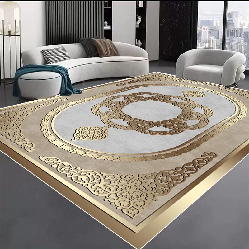 Nordic Golden Geometry Carpets for Living Room Home Bedroom Decoration Rug Luxury Parlor Study Decor Rugs Sofa Table Beside Mats