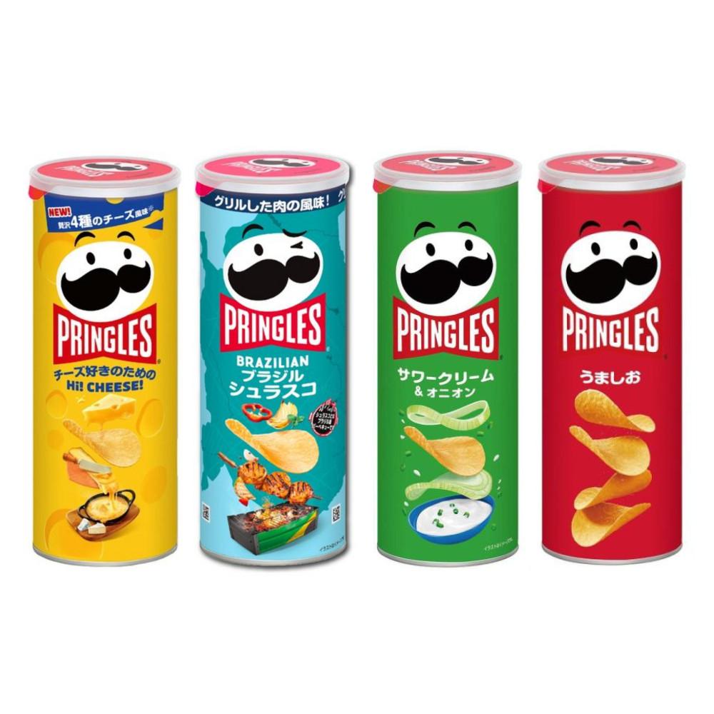 Япония Kellogg s Pringles (Привет! СЫР! / Вкус Умасио / Сметана и лук / Бразильское чурраско)  1 Банка Sour Cream & Onion Flavor