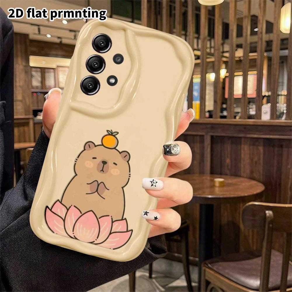 Phone Case: 2D Flat Samsung Galaxy A34 A35 S20 S22 S21 FE Plus Ultra Protective Case, Capybara In Lotus Pose, Christmas and Halloween Holiday Gift