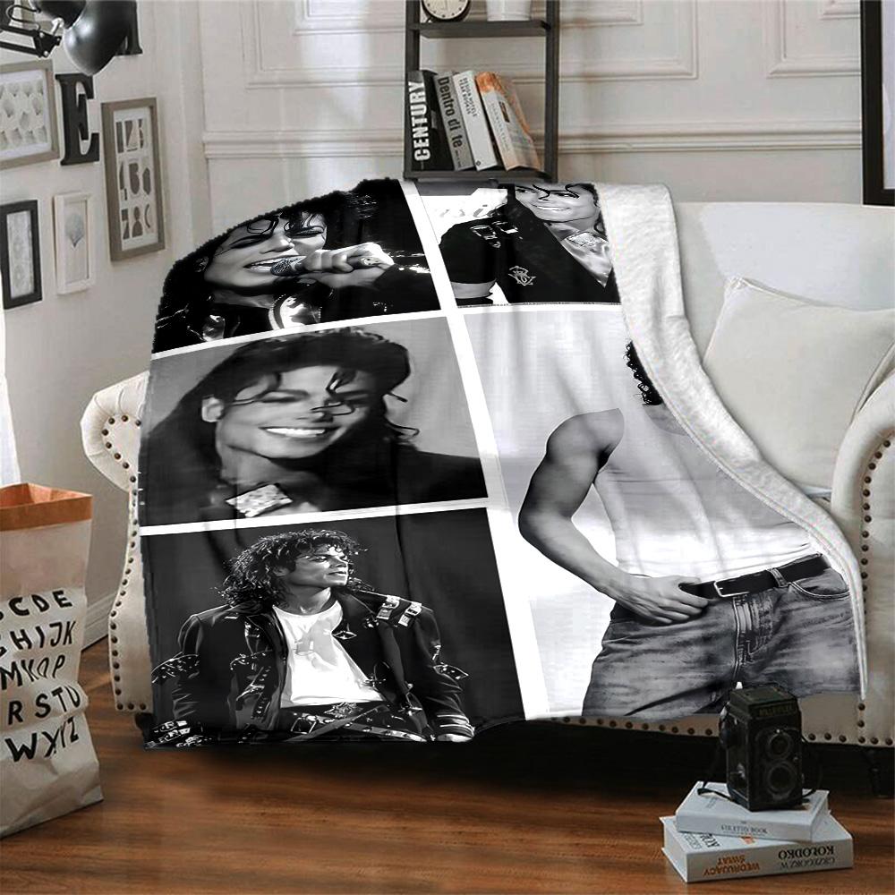 1pc Michael Jacksons Versatile Looks Flannel Blanket,Ultra Soft Warm Plush Throw for Home Bedroom Bed Sofa Cover Camping Picnic Gift Y72413