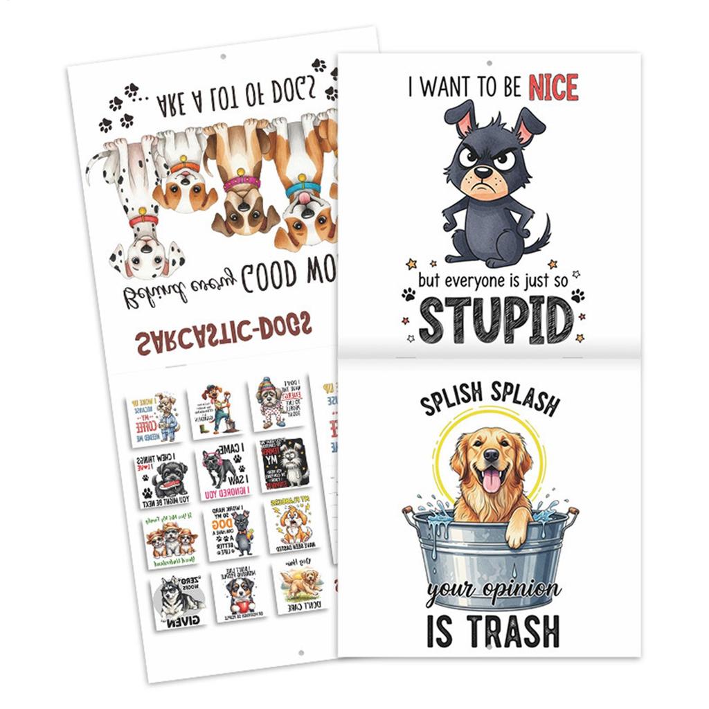 2026 Wall Calendar Dog-Sucking Wall Hanging Calendar Whole Year Monthly Schedule Planner to New Year planing and organizing