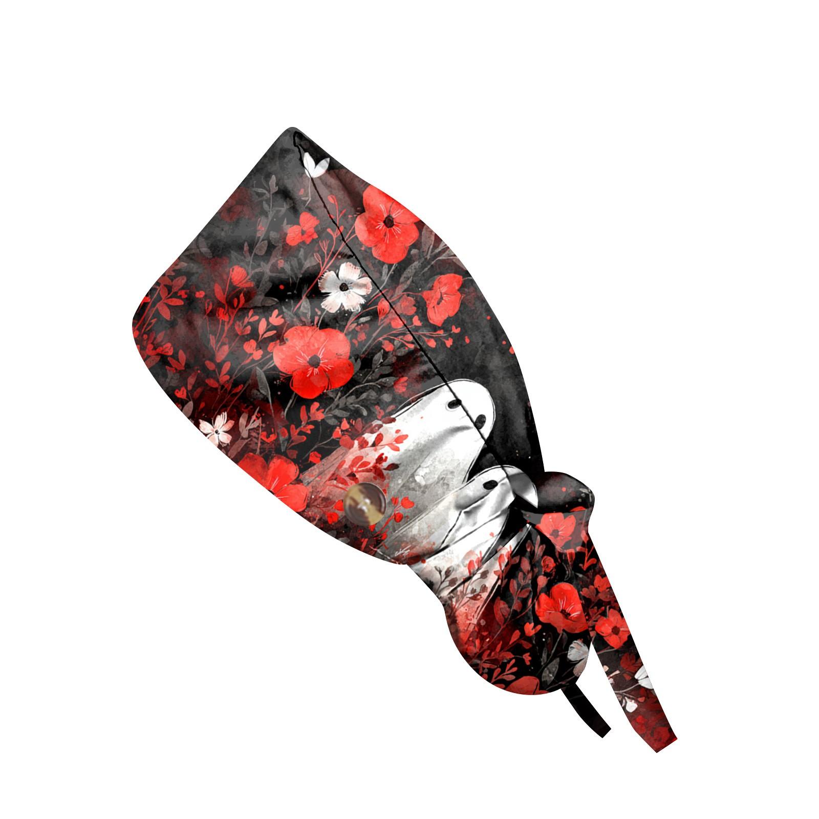 

Модна робоча кепка з принтом на Хелловін, повсякденна жіноча кепка з хвостиком, кепка для прання, кепка Baotou One Size червоний