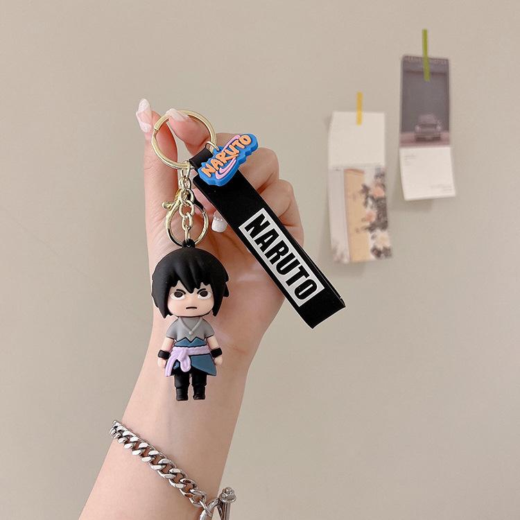 Naruto Anime Keychain Hatake Kakashi Uzumaki Narutos Keyring Cartoon Uchiha Sasuke Pendant Keychains Children Toys Cute Gifts