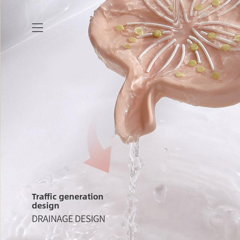 Silicone Soap Box, Petal-shaped Cute Soap Stand, Water-draining Creative Underwear, Fat Cover, Home Bathroom Box