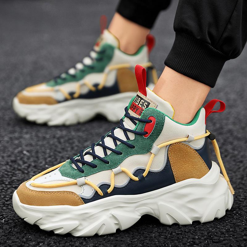 Men's Shoes Winter New High-top Platform Dad Shoes Men's Casual Sports Shoes Teenager Sports Shoes