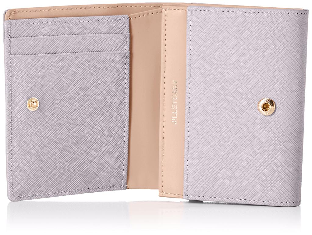 Jill Stuart Gloria Zipper Folding Wallet with Ribbon Cowhide JSLW3AS2 Women's L-Shaped Motif, Leather,