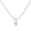 Gu Mao Ning Cold Style Peach Heart OT Buckle Necklace for Women - Korean Hip Hop Long Sweater Chain