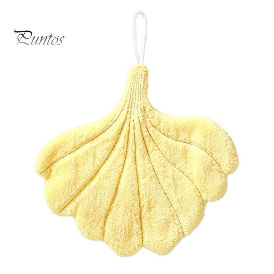 Bathroom Decor Hand Towel Leaf Shape Towel, Soft Absorbent with Hanging Loop, Decorative Shaped Cute Maple Ginkgo Design for Kitchen Drying Loop