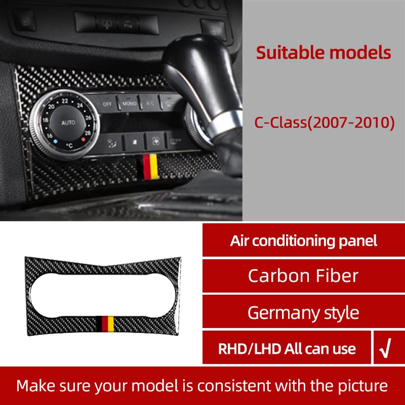 BETTERHUMZ For Mercedes Benz W204 C Class Accessories Carbon Fiber Central Control Gear Shifter Panel Trim Sticker Car Interior