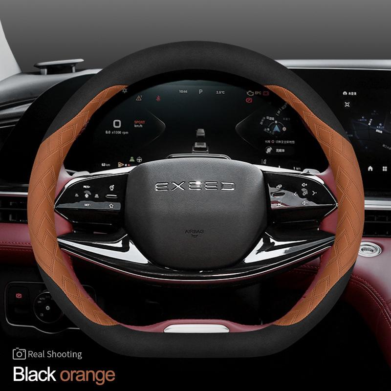 

High Leather Braid on Car Auto Steering Wheel Cover Wrap for Exeed Yaoguang LX RX TXL VX TX D Type Steering Wheel Holder