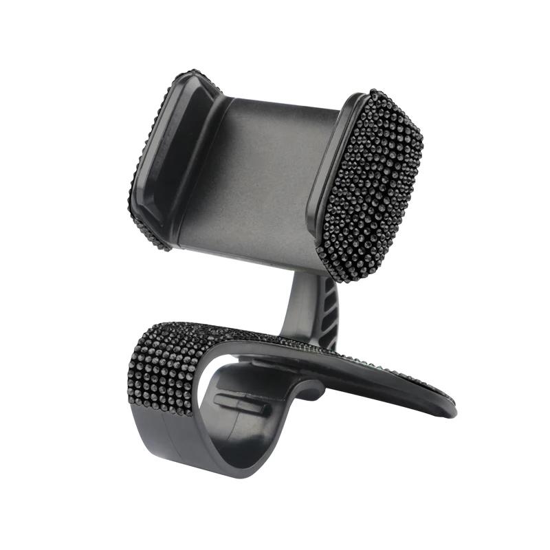 Diamond Crystal Car Phone Suction Cup Holder Fixed Multifunction Rotating Mobile Phone Mount Bracket Decor Car Bling Accessories