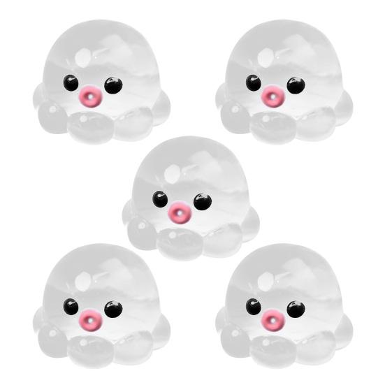 1/5Pcs Stress Relief Octopus Toy Slow Rising Bubble Popping Octopus Squeeze Toy Soft TPR Transparent Octopus Fidget Sensory Toy