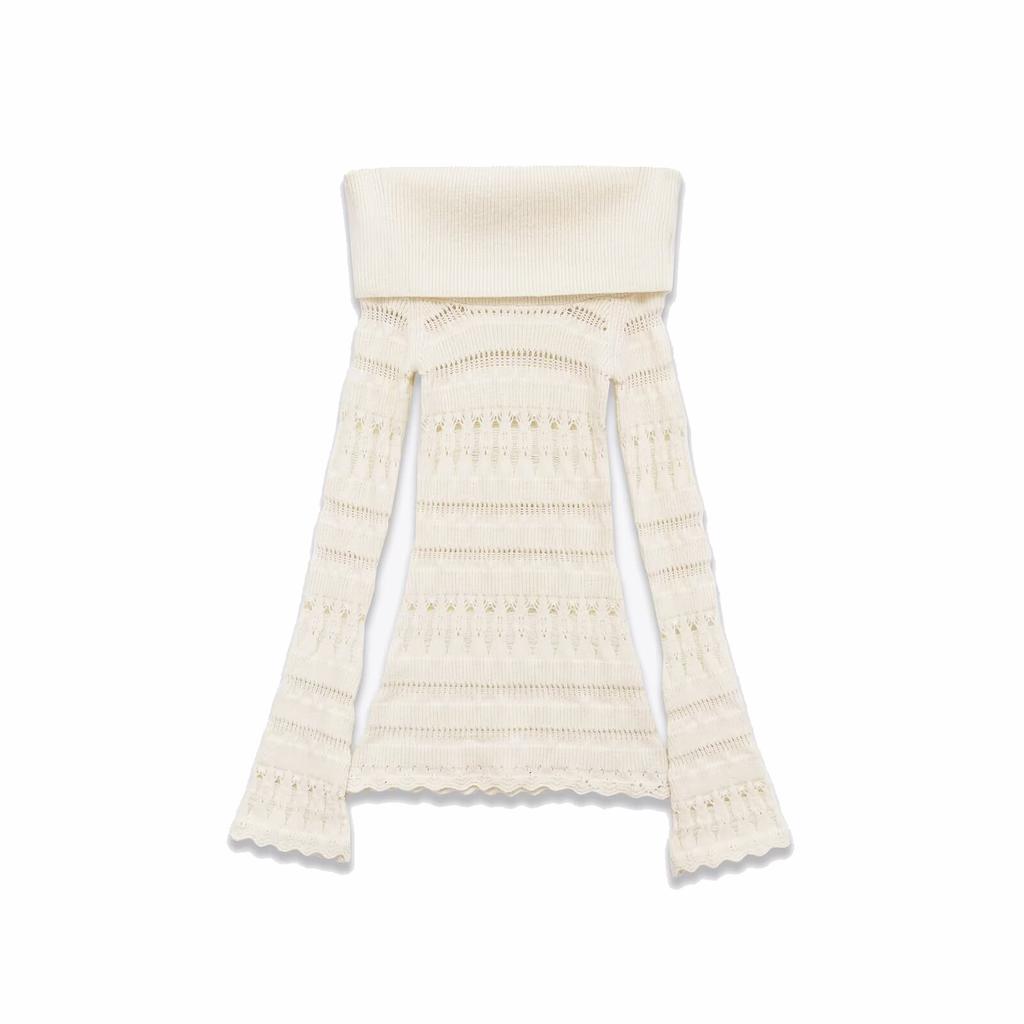 European and American Style Women's Wear, Fashionable and Elegant, Versatile Simple Off-shoulder Knit Sweater, 1131870