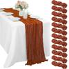 90*180cm Cheesecloth Bohemian Polyester Table Runners, Pleated Atmospheric Table Runner, Home Dining Table Room Wedding Decor
