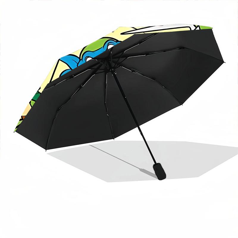 1pz Ombrello Pieghevole Portatile Automatico Apri/Chiudi Tartarughe Ninja Mutanti Adolescenti con Struttura a 8 Stecche per Donna/Uomo, Uso Stagione Unica a0901153