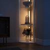 LED Floor Lamp with Shelves, Dimmable Standing Lamp with Foot Switch for Living Room, Bedroom, Grey