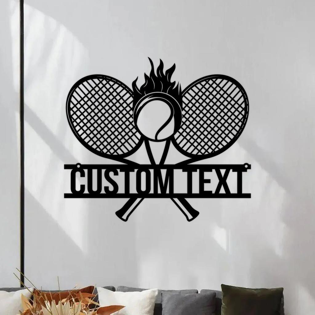 Tennis Metal Wall Art, Personalized Tennis Gift, Aluminum Sign for Court