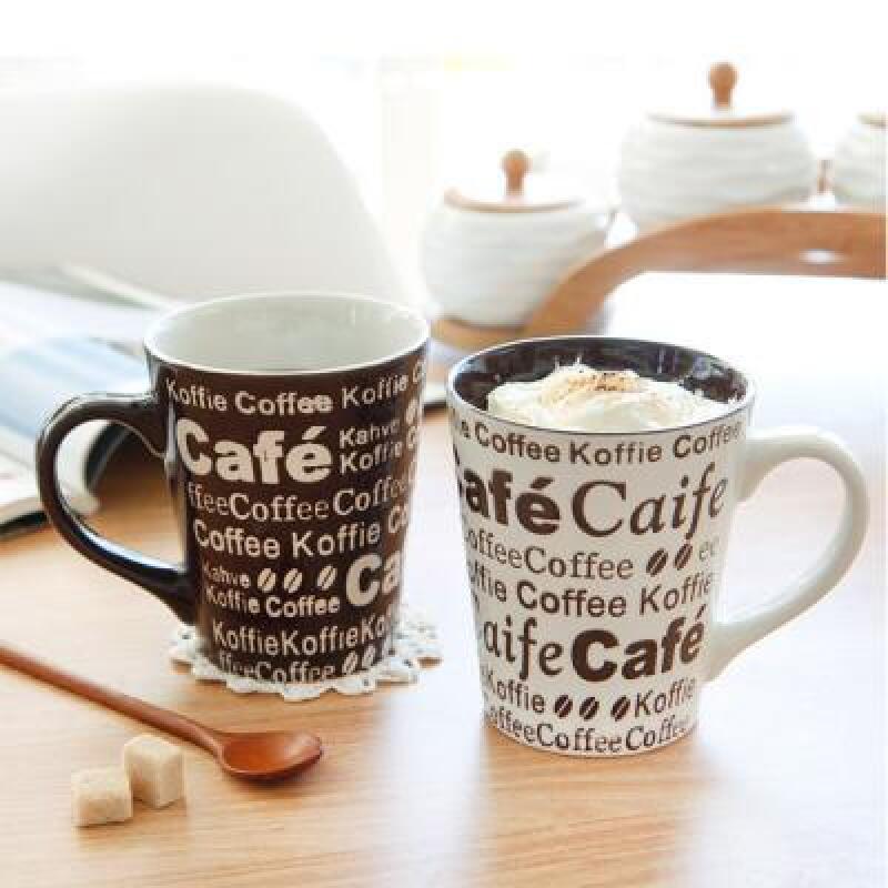 Cafe Text Mug 2P