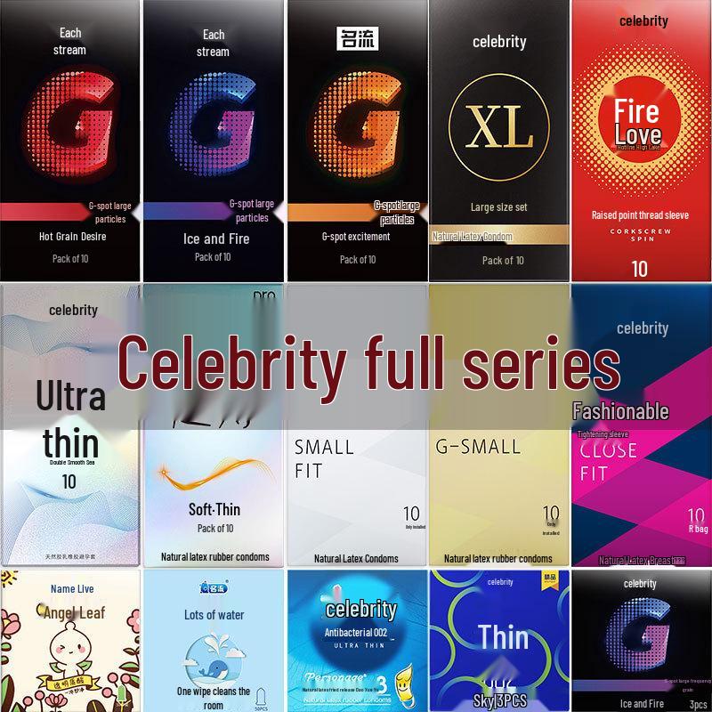 Celebrity Series Condoms 5-in-1, Pack of 30 - Night Odorless, Ribbed G-Spot, Ultra-Thin Male Contraceptives