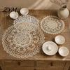 Foldable Lace Coasters for Kitchen Table Round Floral Doily, Embroidered Coaster Place Mat, Heat Insulating Non Slip Mats Furniture Protection