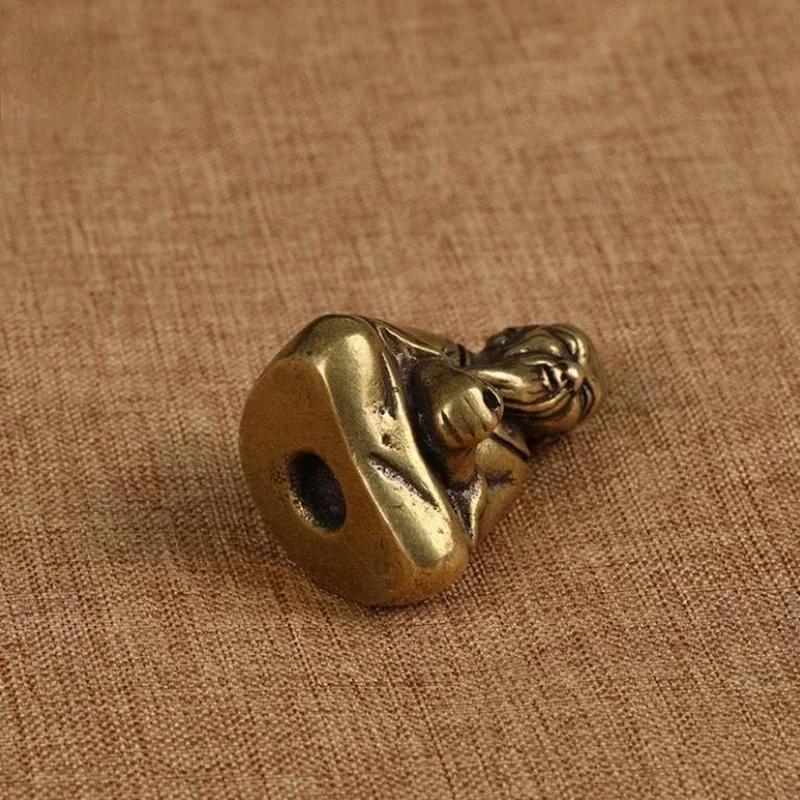 Antique Bronze Taoism Lao-Tse Soothe The Nerves Statue Pure Copper Buddha Figurines Ornaments Incense Burner Household Decor