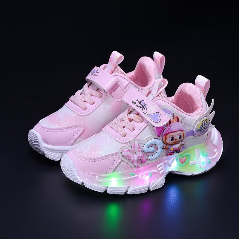 2025 Spring/Autumn LED Light-Up Girls' Princess Sports Shoes