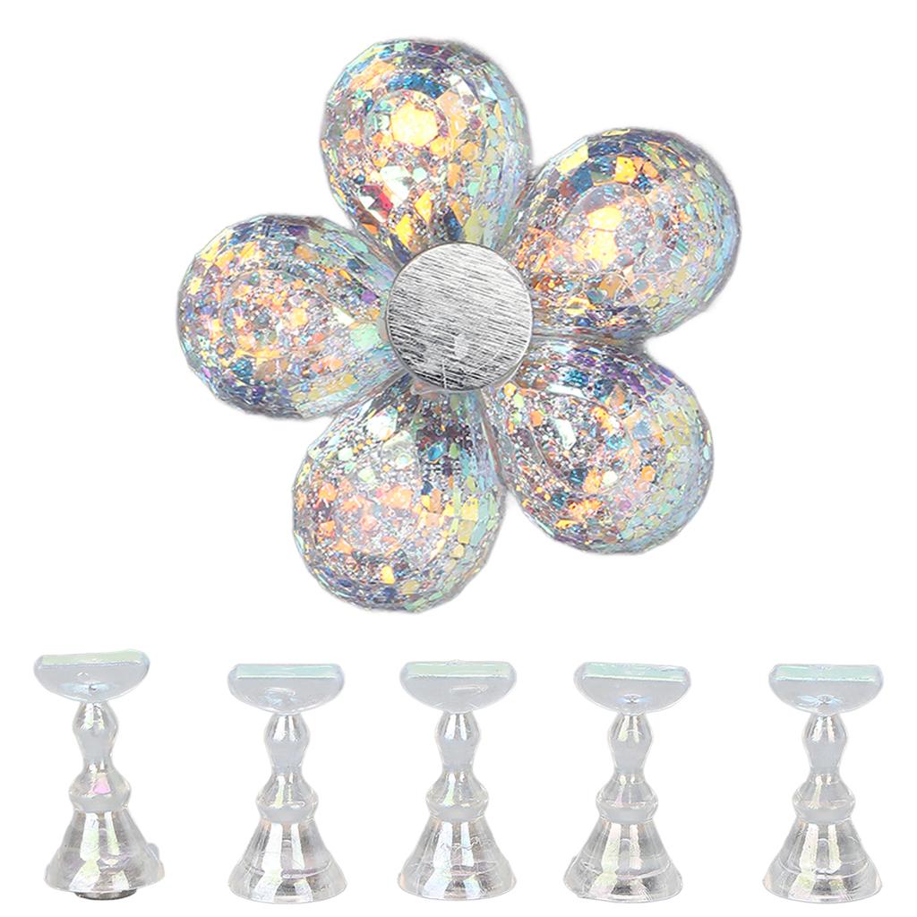 Nail Stand Magnetic Design Professional Nail Practice Painting Stand with Base for Home SalonWhite