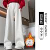 Lamb wool sweatpants women's autumn and winter new black leggings small fleece thickened Harlan sweatpants