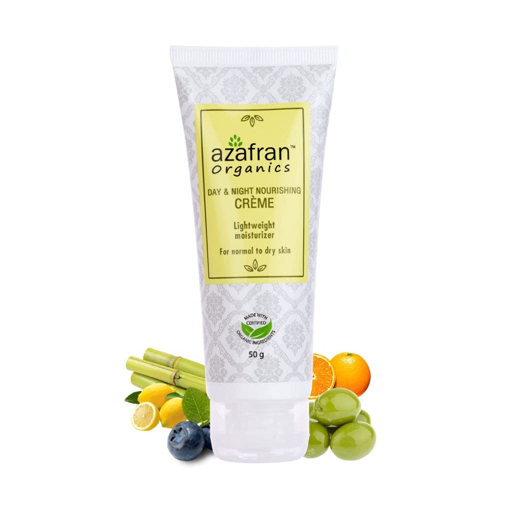 Azafran Organic Day & Night Face Moisturizer For Women & Men - Nourishing & Hydrating Face Cream, Moisturizer for Face, Suitable For Oily, Dry Skin