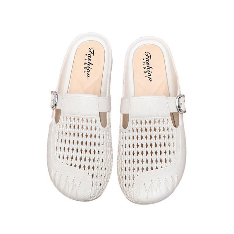 Mules Women s Flat Sandals Mesh Beach Openwork Inheels Summer Shoes Sabot Spring Autumn Shoes Slippers For Going Out Indoor Shoes Sea