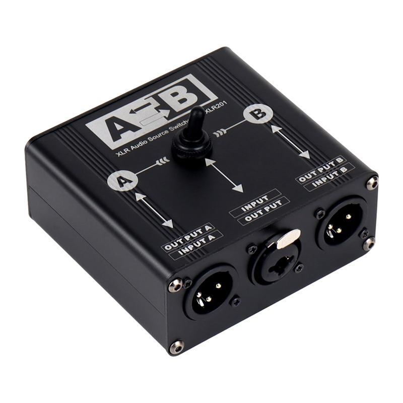 ABUO-1 In 2 Out XLR Audio Switcher XLR Audio Source Switcher For Microphone Sound Card Mixer 2 Male XLR 1 Female 6.5+XLR
