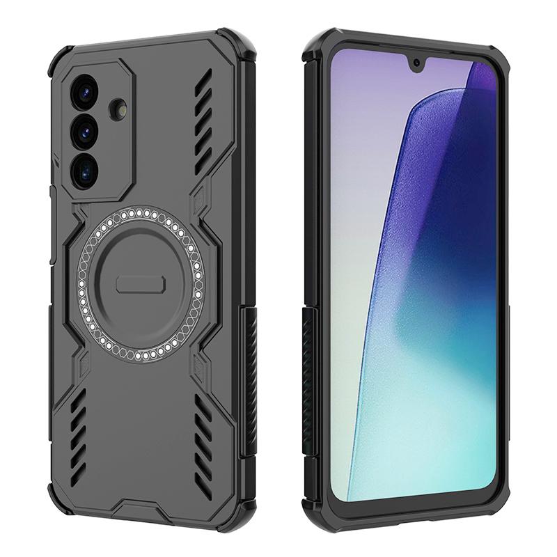 KEYSION Hollow Heat Dissipation Case for Samsung A17 5G Silicone+PC Magnetic Cooling Shockproof Phone Cover for Galaxy S25 FE 5G