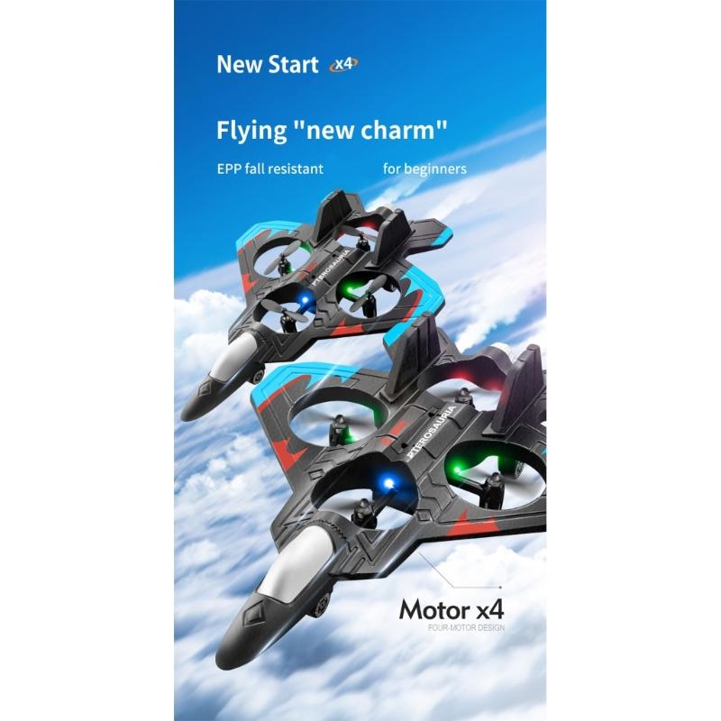 Remote Control Foam Jet Fighter Stunt Plane with LED Lights Perfect for Kids and Teens Ages 6-14