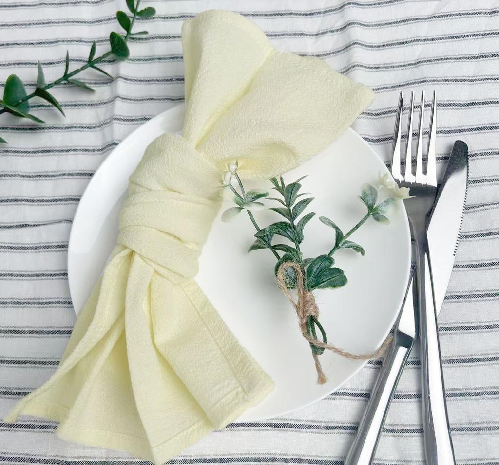 12pcs 40x40cm Sage Green Cloth Napkins Washed Cotton Tea Towel Dining Place Mats Wedding Party Christmas Baby Shower Decoration