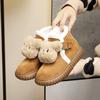 Cute Bear Snow Boots, Autumn and Winter, Piled and Thickened Lamb Wool Warm Maternity Cotton Shoes