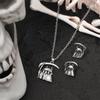 Halloween Ornaments Personalized Jewelry Set, Vintage Ghost Sickle Skeleton Bat Necklace Earrings 3-Piece Set