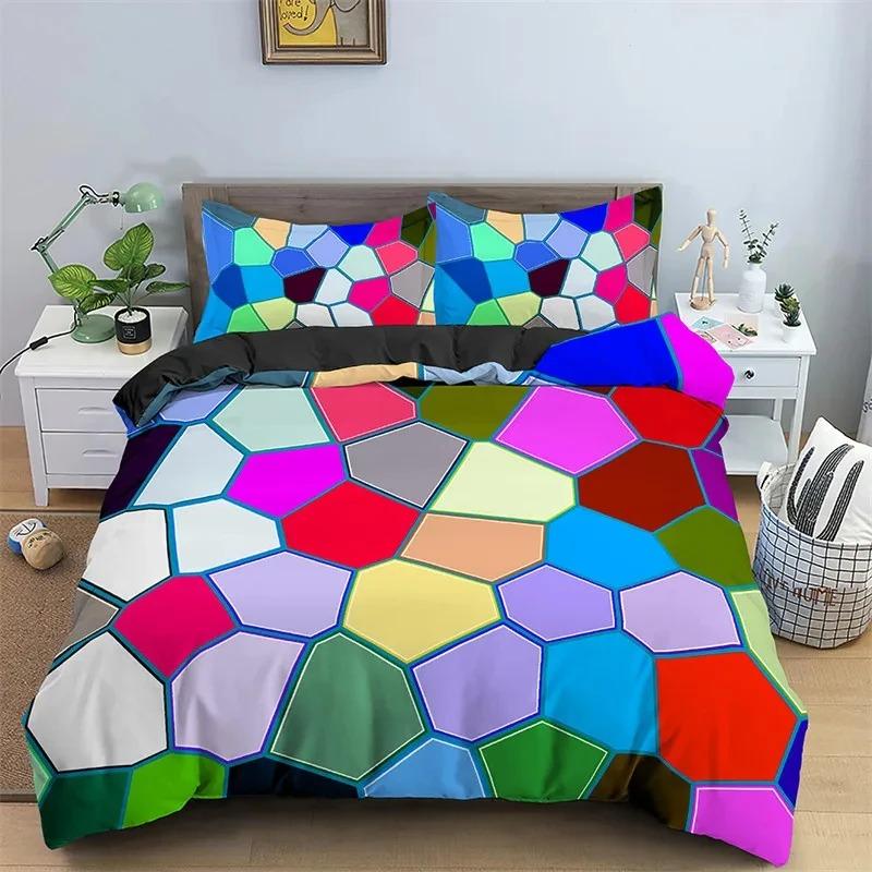 Nordic Geometric Duvet Cover Abstract Bedding Set Single King For Teen Adults Room Decor Microfiber Comforter Cover Pillowcases