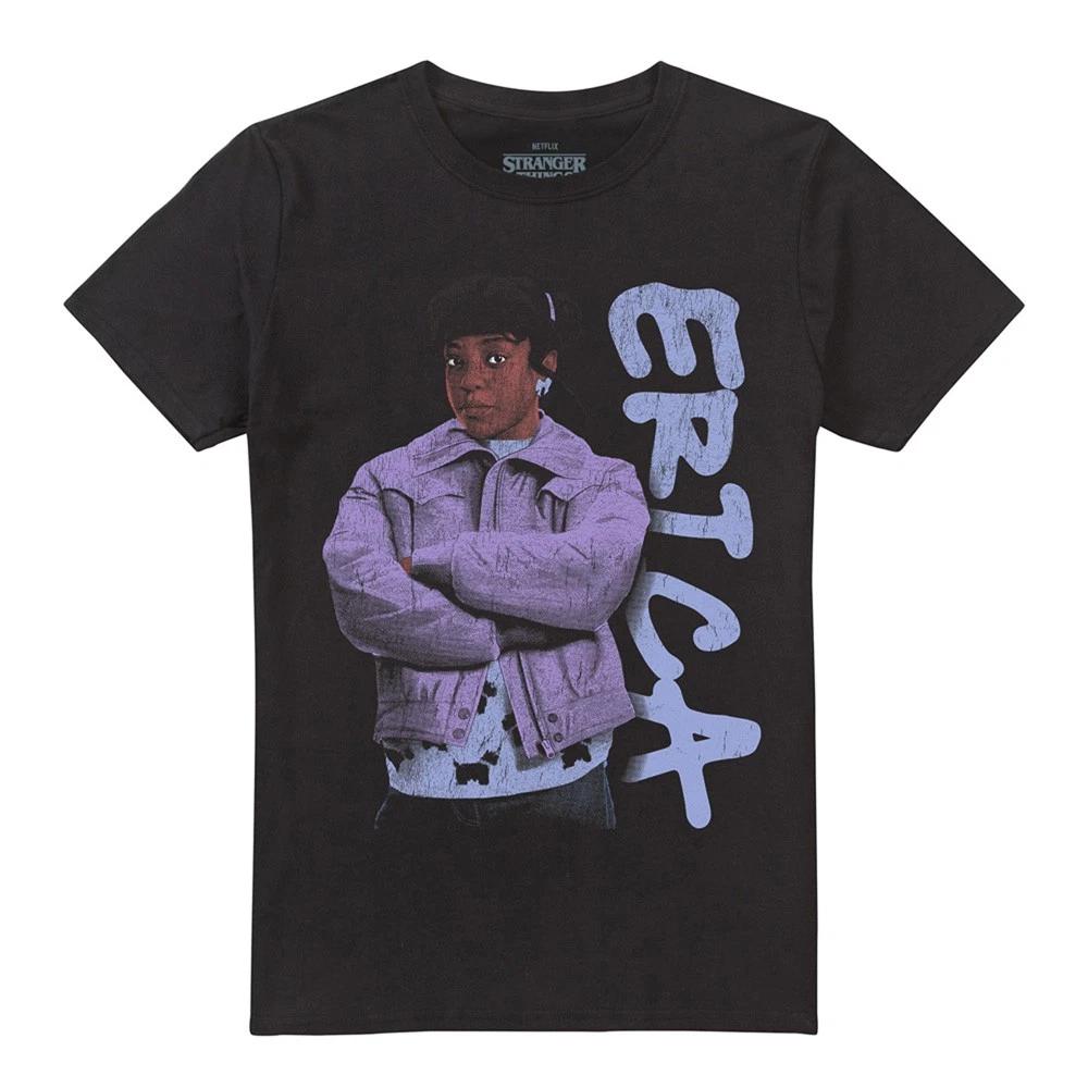 

Stranger Things Erica Neo Homage Unisex 100% Cotton T-shirt Mens Tees Top S-5XL, Black 3XL